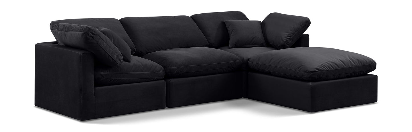 Indulge - Velvet 4 Piece Modular Sectional With Chaise