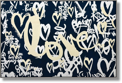 Graffiti Heart Whimsy - 32" x 47" Framed Wall Art