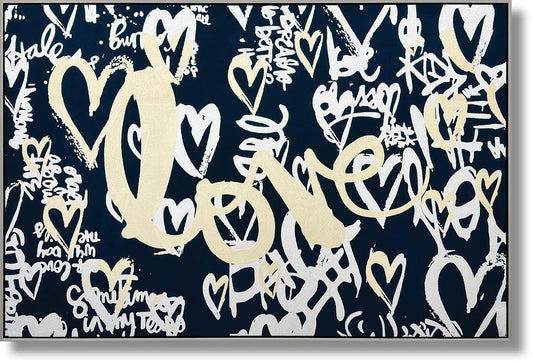 Graffiti Heart Whimsy - 32" x 47" Framed Wall Art