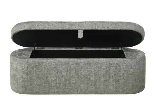 Philipa - Storage Bench - Light Gray Tweed