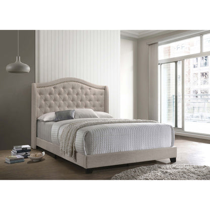 Copper - Queen Wingback Bed - Beige