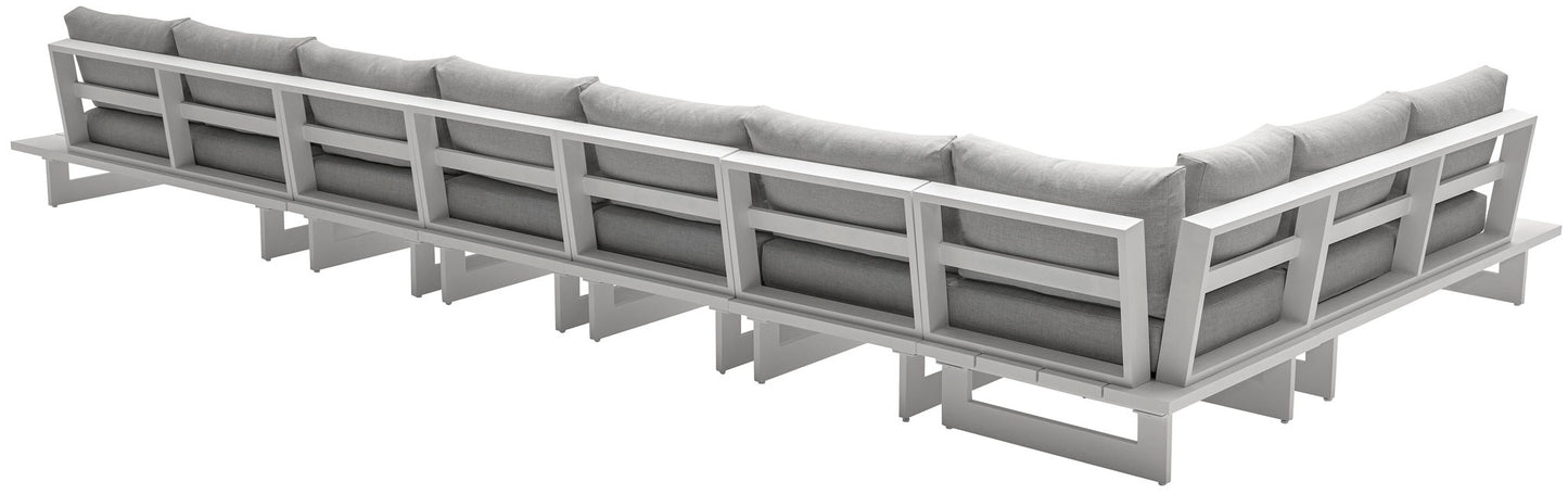 Maldives - 7 Piece Water Resistant Outdoor Patio Modular Sectional With White Base