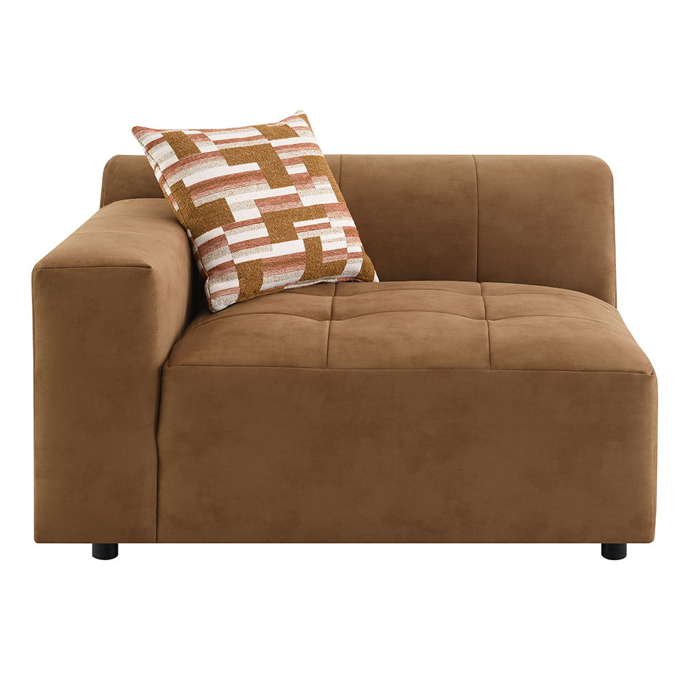 Zoey - Modular - RF Arm Chair With Pillow - Chocolate Suede
