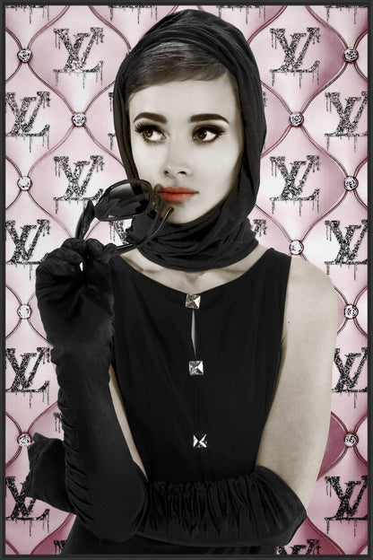 Chic Noir Gaze - 32" x 48" Framed Wall Art