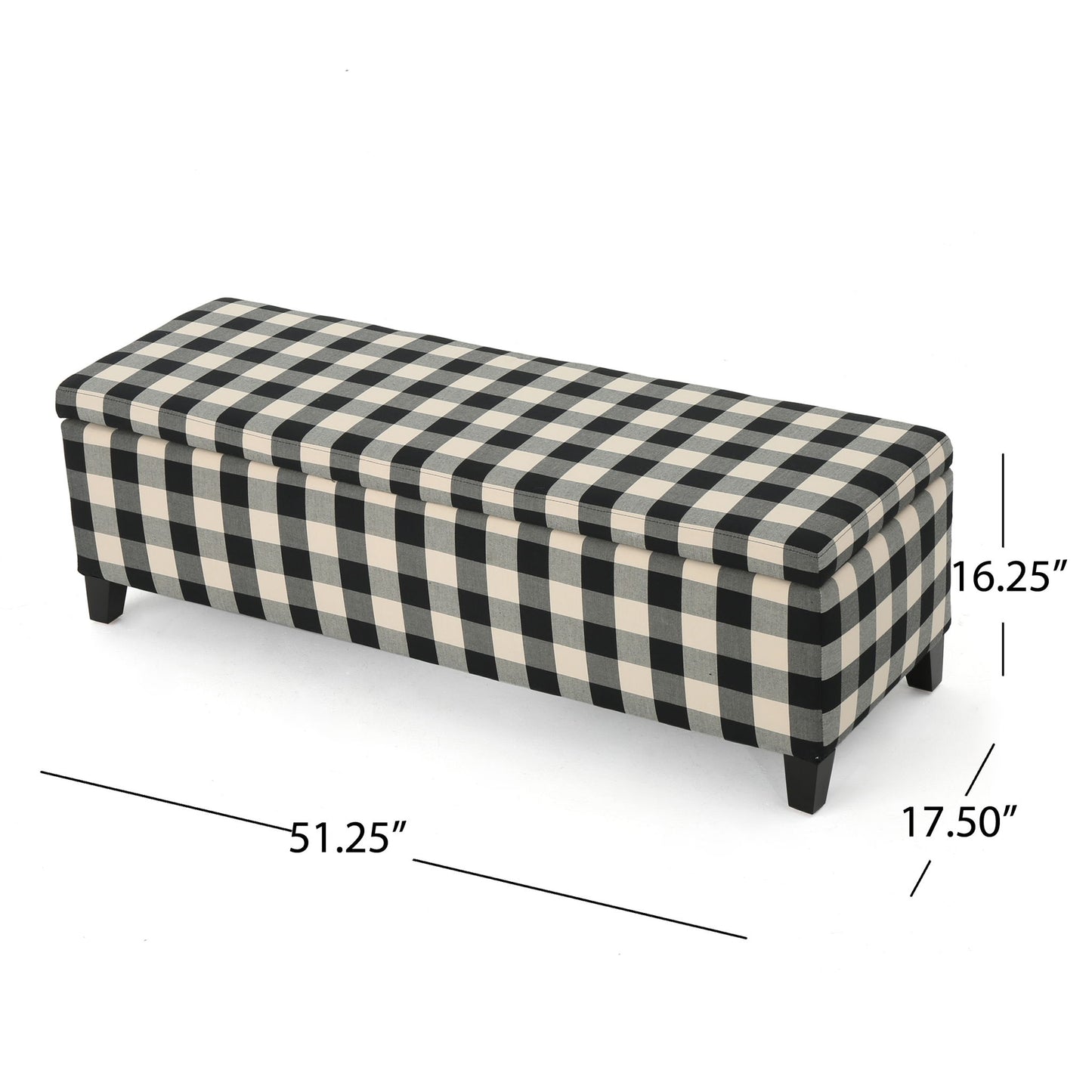 Contemporary Storage Ottoman With Seating And Storage - Black