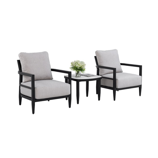 Outdoor Patio Furniture, Chat Set, Sunbrella Cushions And Side Table