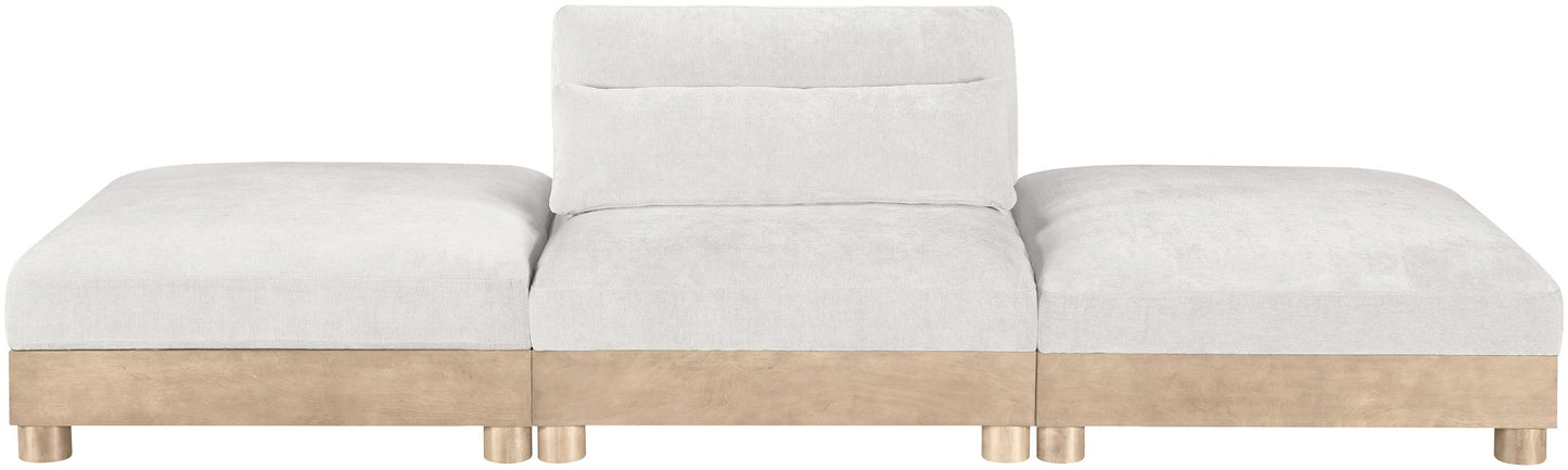 Turin - Chenille Fabric Upholstered Modular Sectional - White