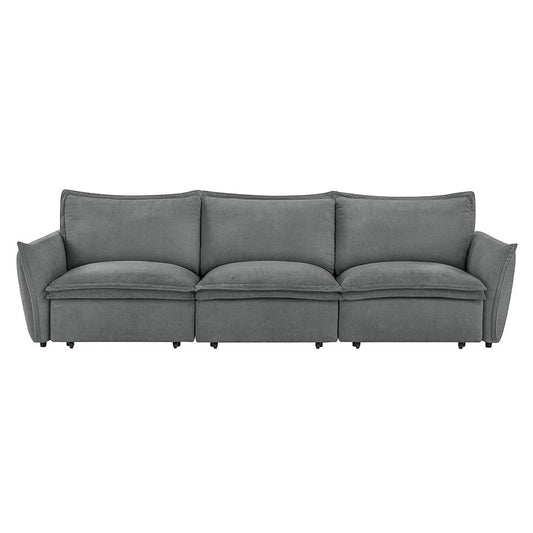 Eaden - Power Sofa With Sleeper - Gray Chenille