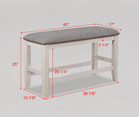 Fulton - Counter Height Bench - Chalk White