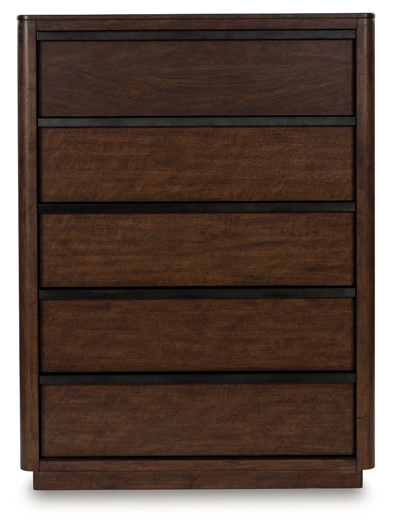 Dilenno - Five Drawer Chest - Dark Brown