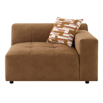 Zoey - Modular - LF Arm Chair With Pillow - Chocolate Suede