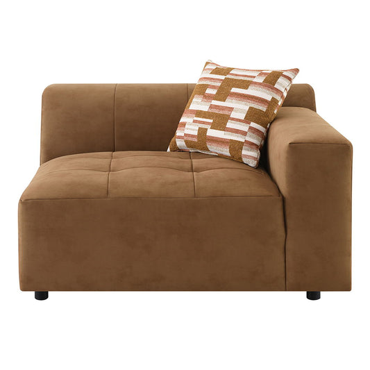 Zoey - Modular - LF Arm Chair With Pillow - Chocolate Suede