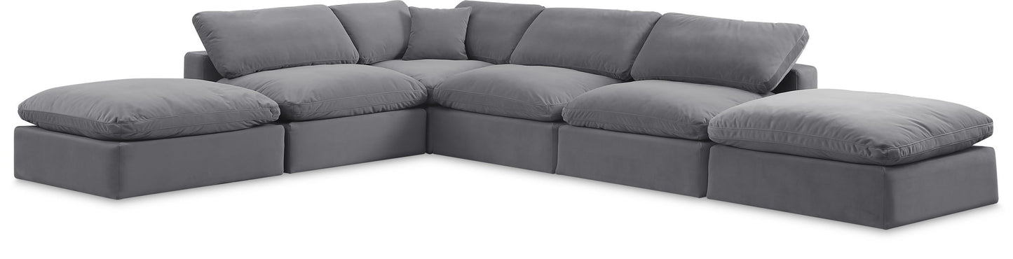 Comfy - 6 Piece Velvet Modular Sectional