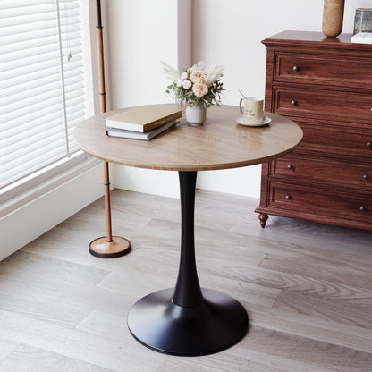 Mid-Century Round Dining Table With Pedestal Base For 2 - 4 People