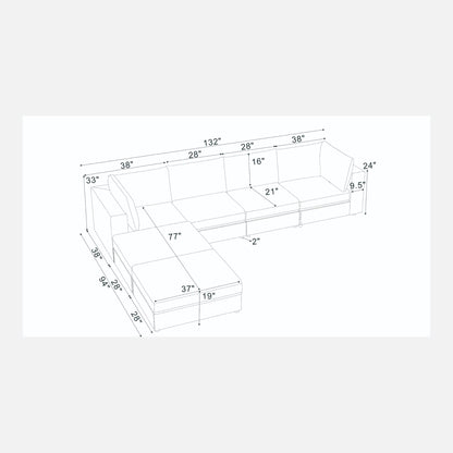 Modern Reversible Modular Sectional
