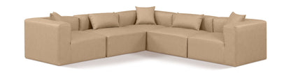 Cube - 5 Piece Modular Corner Sectional - Tan