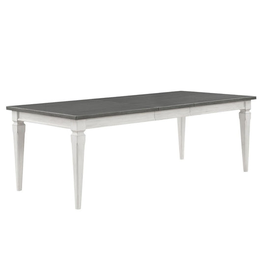 Katia - Dining Table With Leaf - Rustic Gray & Weathered White