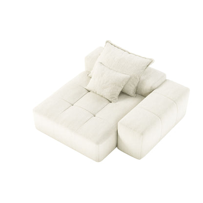 Modern Oversized Modular Sectional Sofa, Sparkling Fabric Soft Cushion Sofa With 2 Pillows