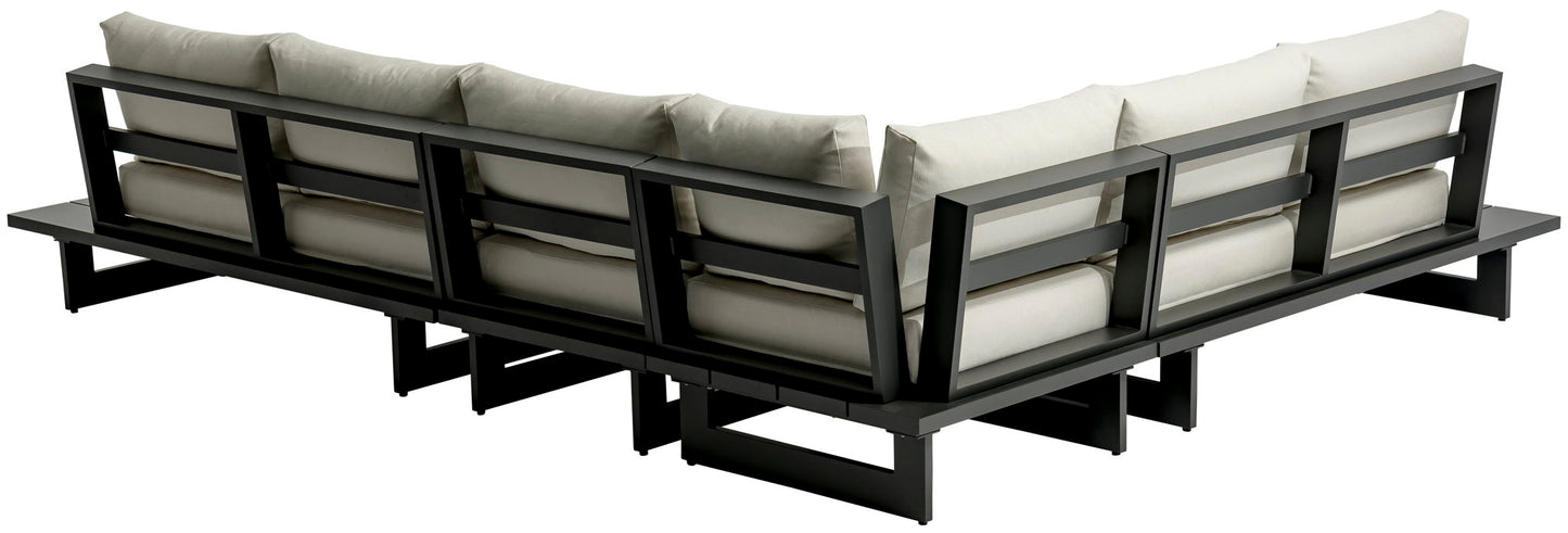 Maldives - 4 Piece Water Resistant Outdoor Patio Modular Sectional With Gray Base