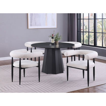 Dorgan - 5 Piece Round Dining Set - Black