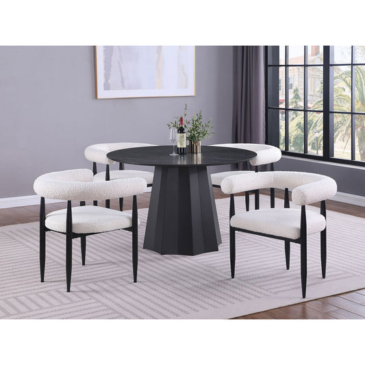 Dorgan - 5 Piece Round Dining Set - Black