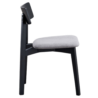 Real - Side Chair (Set of 2) - Gray Linen & Black
