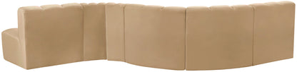 Arc - Velvet 6 Piece Curved Modular Sofa