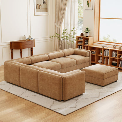 Contemporary Elegant Sofa With Storage And Ottoman