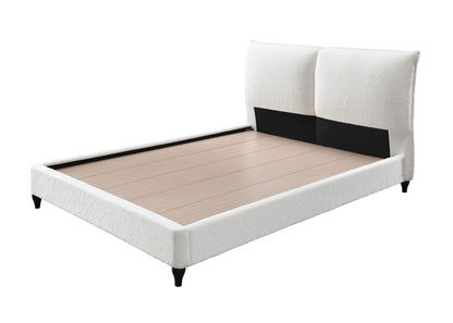 Jenn - Queen Upholstered Bed With Decking Board Set - White
