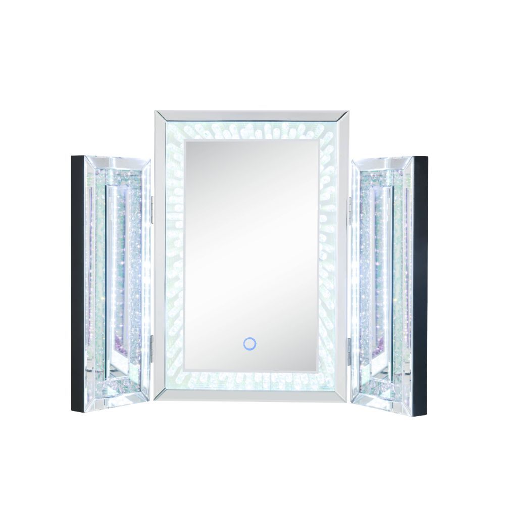 Nysa - Accent Mirror With LED - Mirrored & Faux Crystals