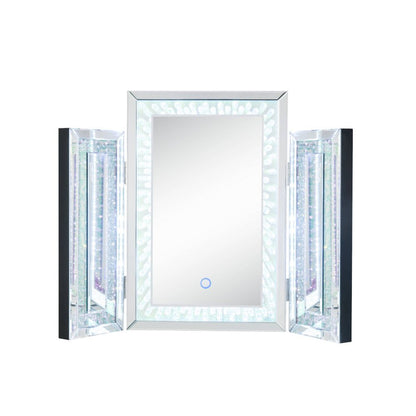 Nysa - Accent Mirror With LED - Mirrored & Faux Crystals