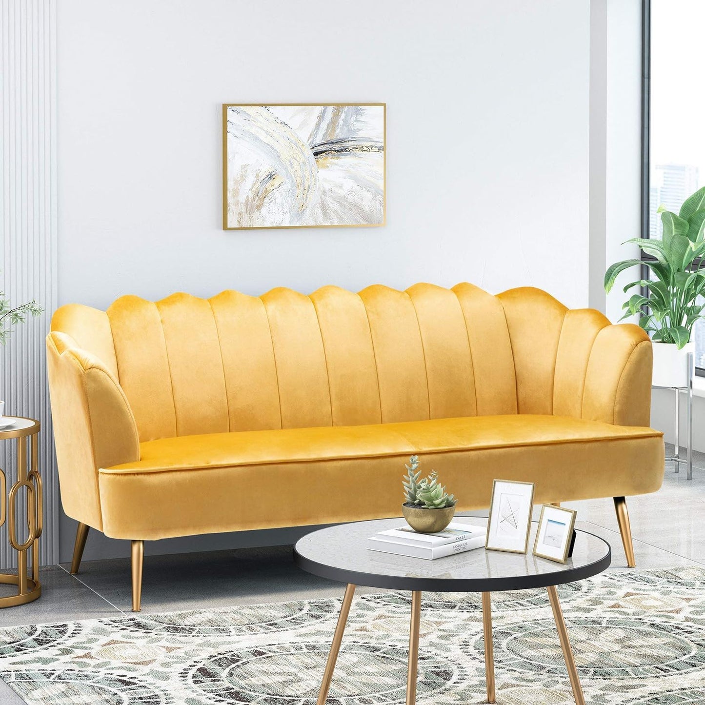 Modern Glam 3 Seater Sofa With Texture