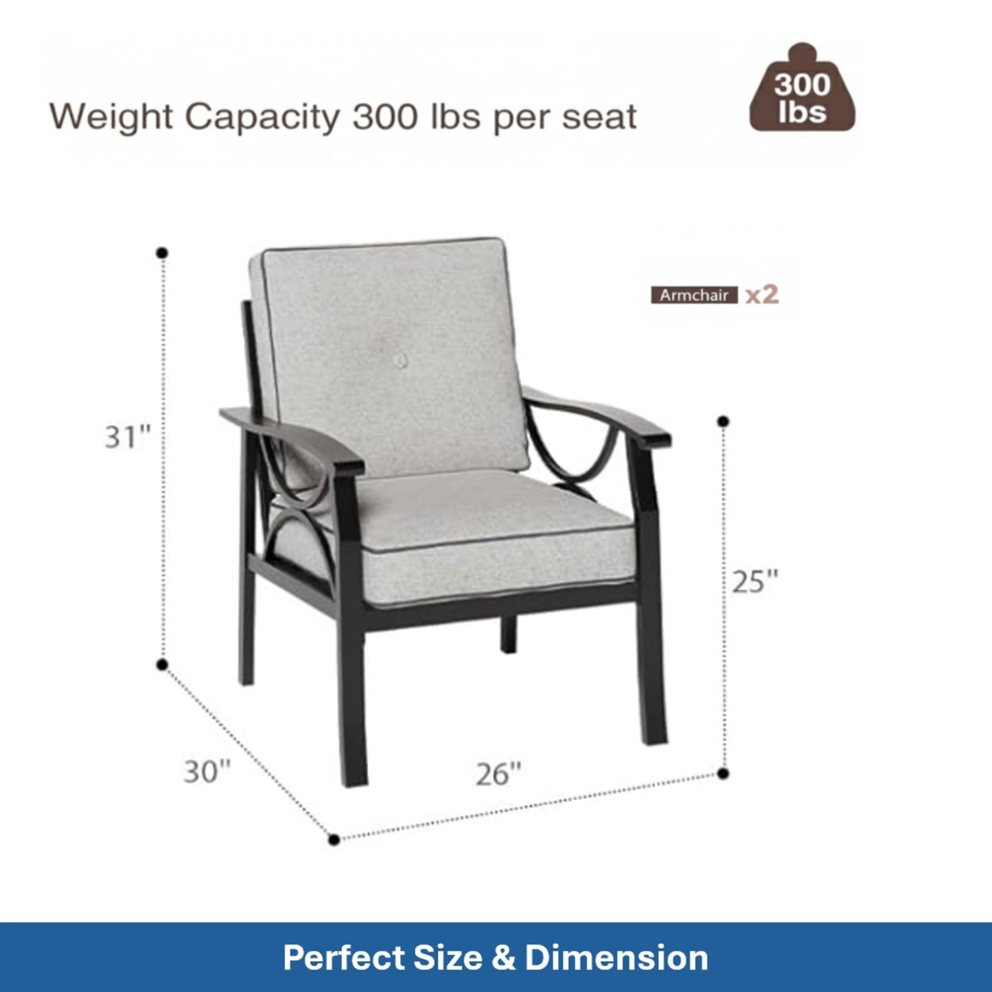 Patio Furniture Set & Coffee Table And Cushions For Backyard