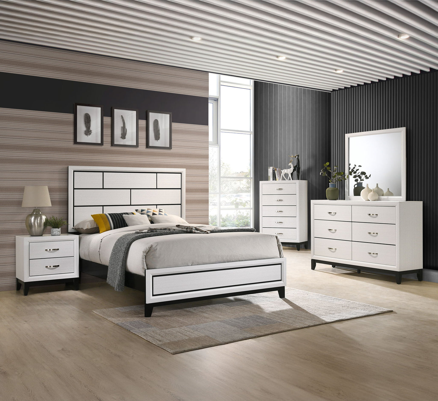 Akerson - Queen 4 Piece Bedroom Set - White
