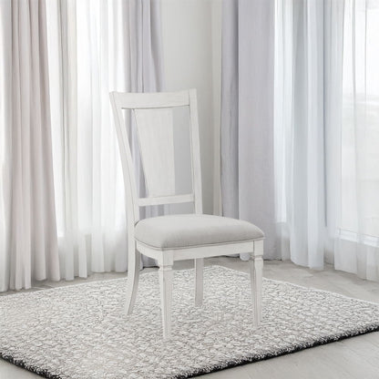 Katia - Side Chair (Set of 2) - Light Gray Linen & Weathered White