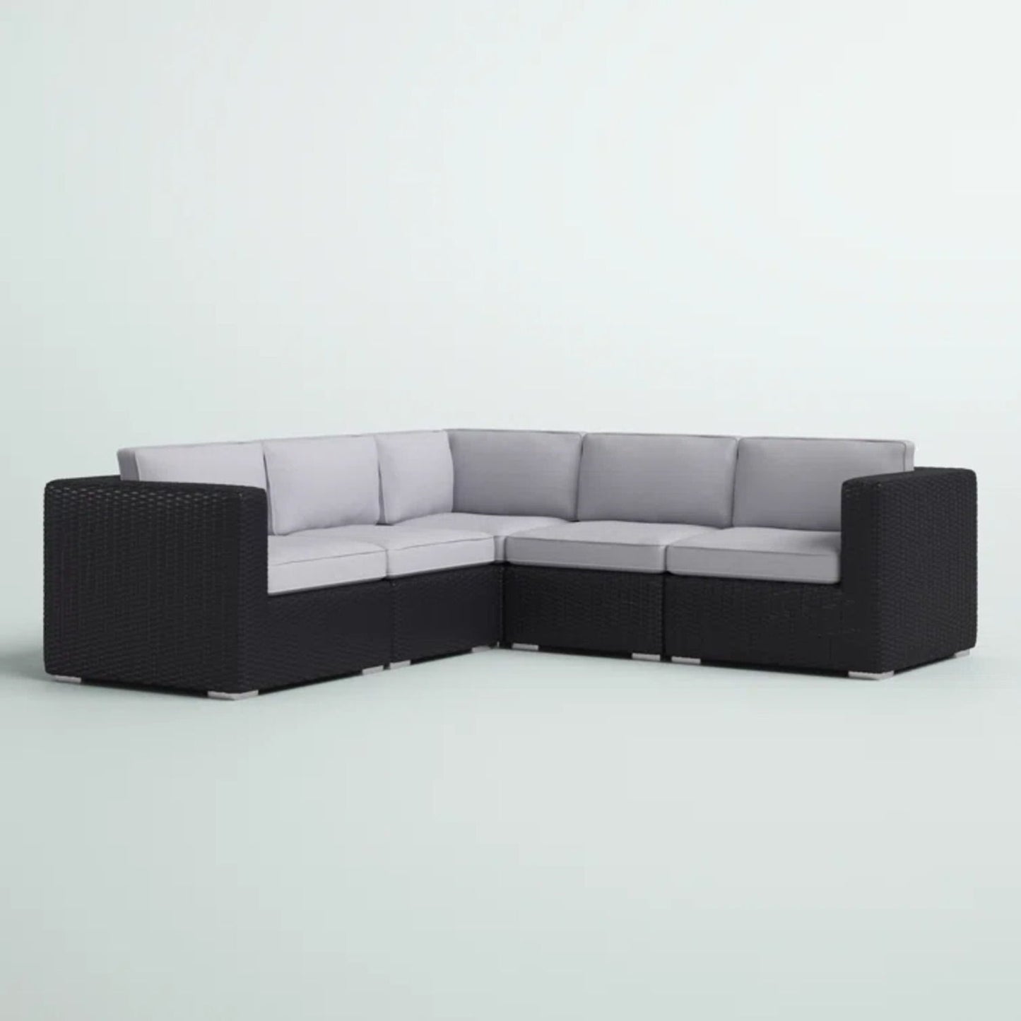 Luxurious Wicker Patio Sectional With Weather Resistant Sunbrella Cushions