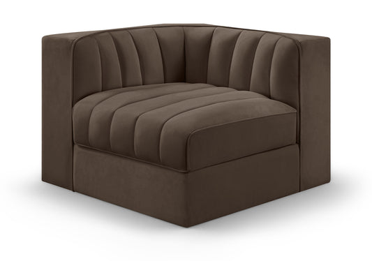 Rummi - Velvet Performance Fabric Upholstered Modular Corner Chair
