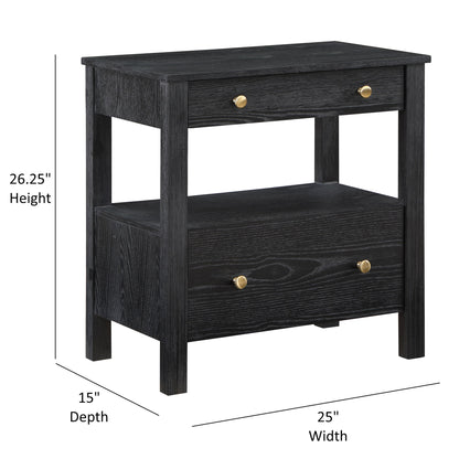Danielle - 2 Drawer Nightstand - Black