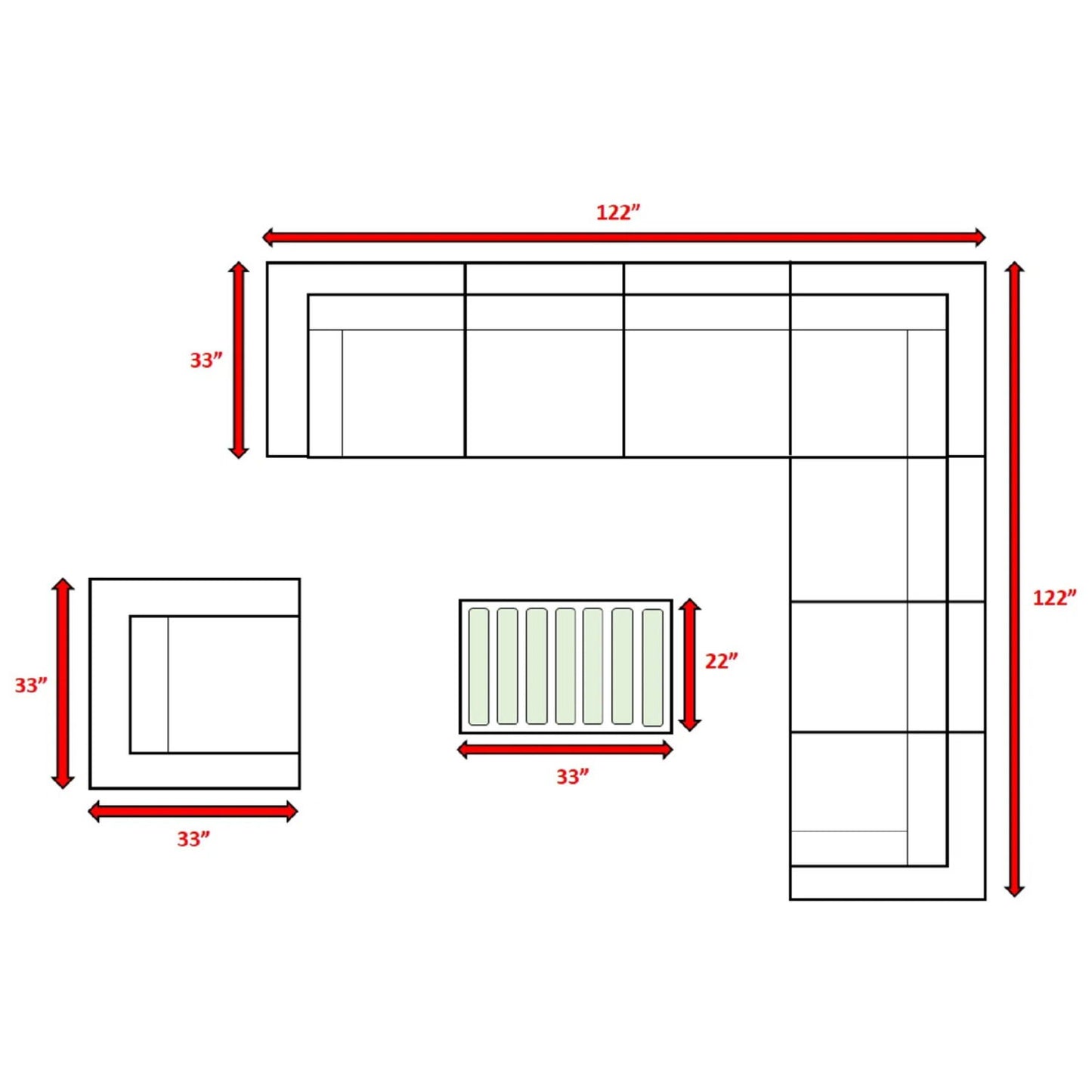 Stylish Entertainment Sectional Set, Outdoor Living