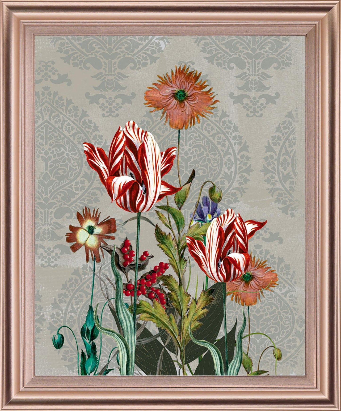 Scarlet Petal Parade - 28" x 34" Framed Wall Art