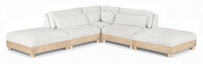 Turin - Chenille Fabric Upholstered Modular Sectional - White