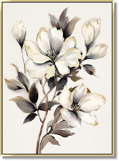 Ivory Bloom Serenade - 35" x 47" Framed Wall Art