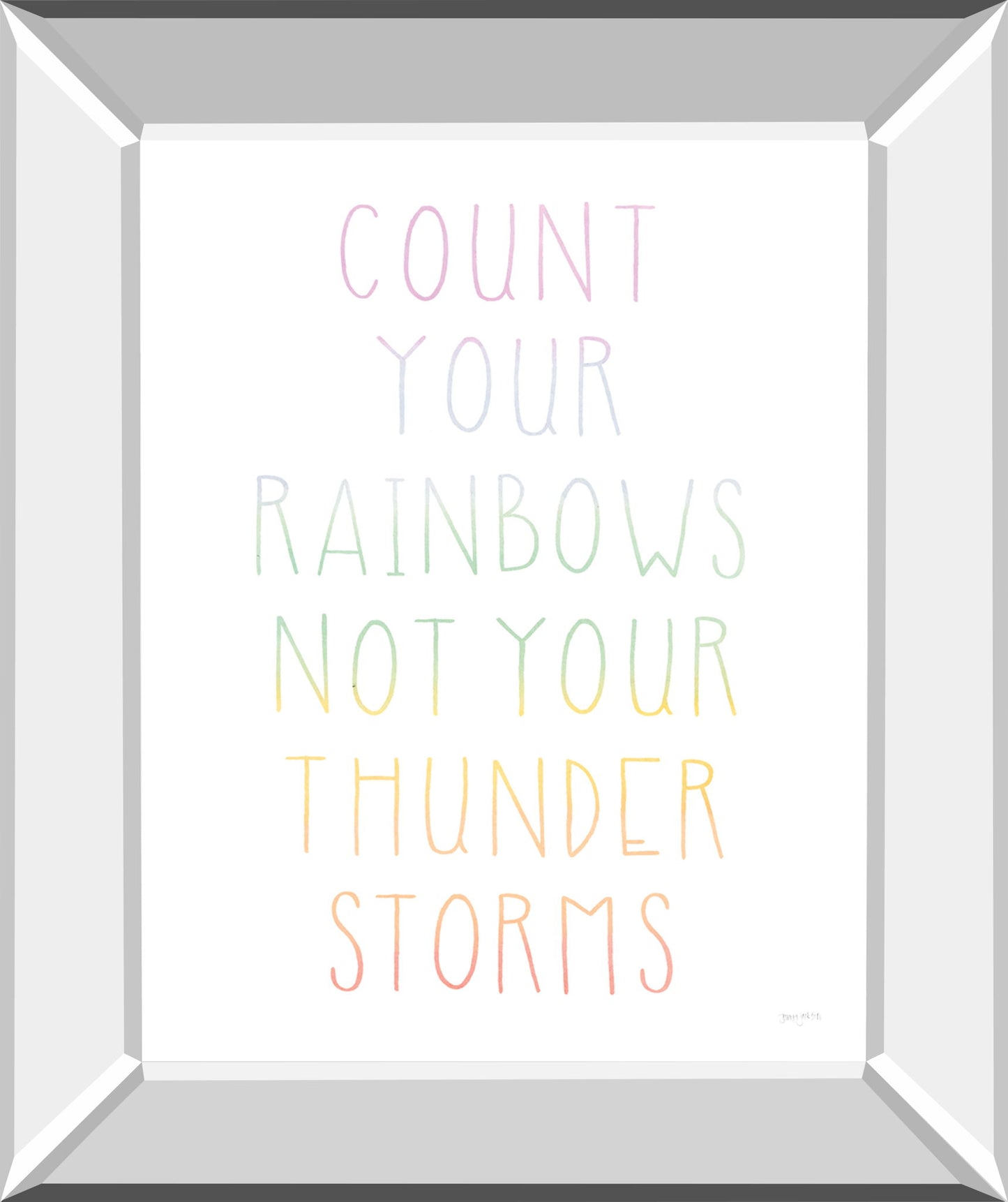 Lets Chase Rainbows VII By Jenaya Jackson - Mirror Framed Print Wall Art - White