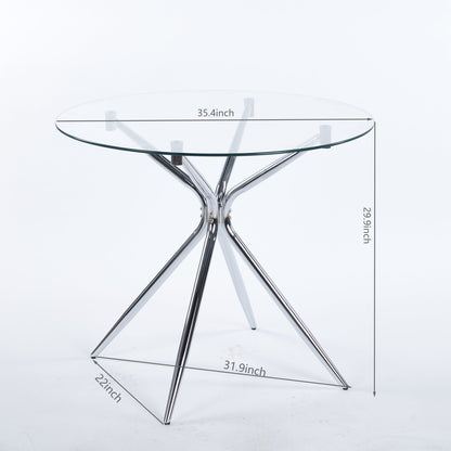 Compact Dining Table With Glass Top