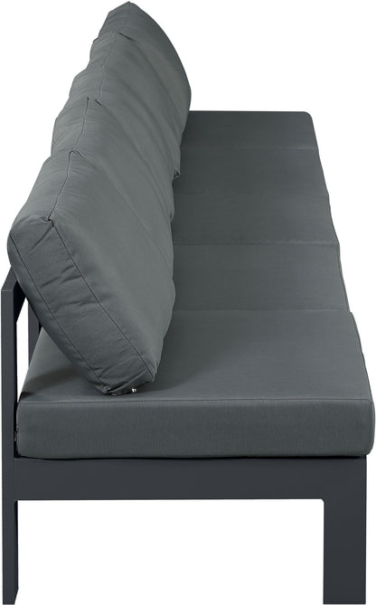 Nizuc - Outdoor Patio 5 Seat Modular Armless Sofa With Gray Frame
