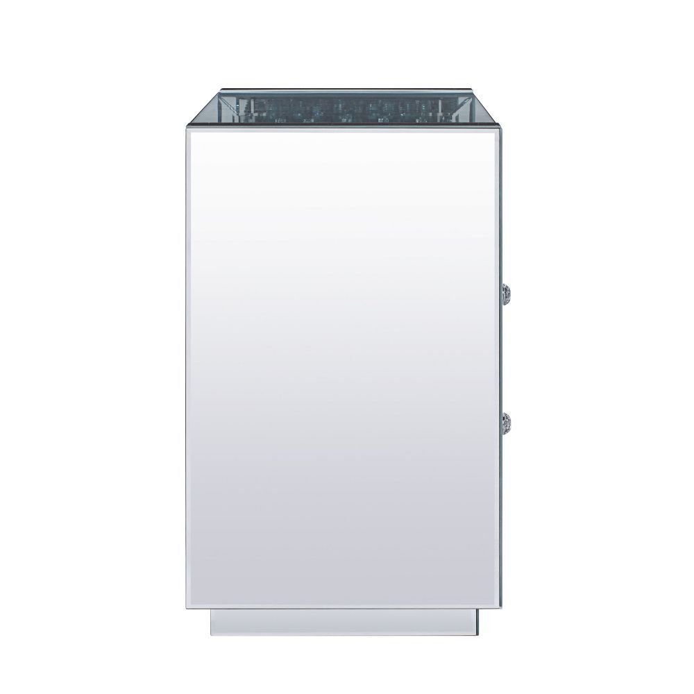 Nysa - 20" X 14" Accent Table - Mirrored & Faux Crystals