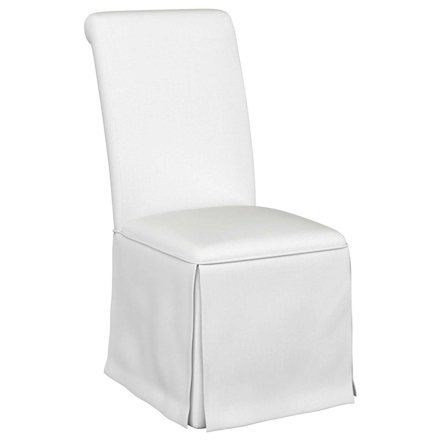 Isela - Upholstered Skirted Side Chair (Set of 2) - White