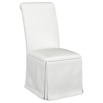 Isela - Upholstered Skirted Side Chair (Set of 2) - White