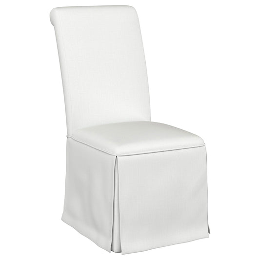 Isela - Upholstered Skirted Side Chair (Set of 2) - White