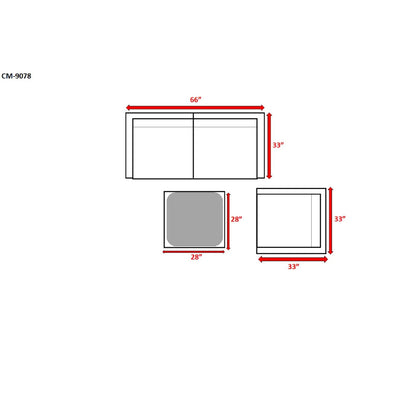 Outdoor Wicker Conversation Set With Cushions, All Weather